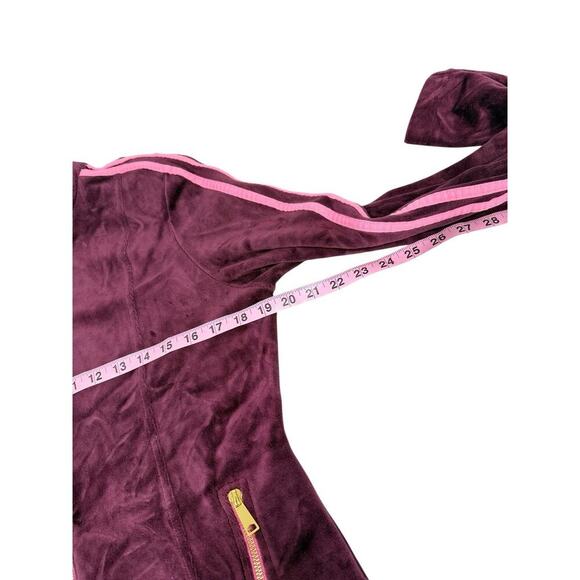 Boston Proper Burgundy Pink Velour Track Suit Set Workout Warm Up Womens Medium - Picture 4 of 14